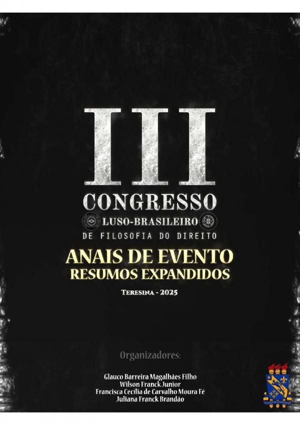 Capa para Anais III Congresso Luso-Brasileiro de Filosofia do Direito: resumos expandidos 