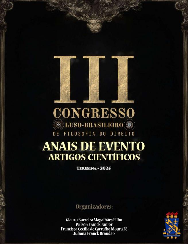 Capa para Anais III Congresso Luso-Brasileiro de Filosofia do Direito: artigos científicos