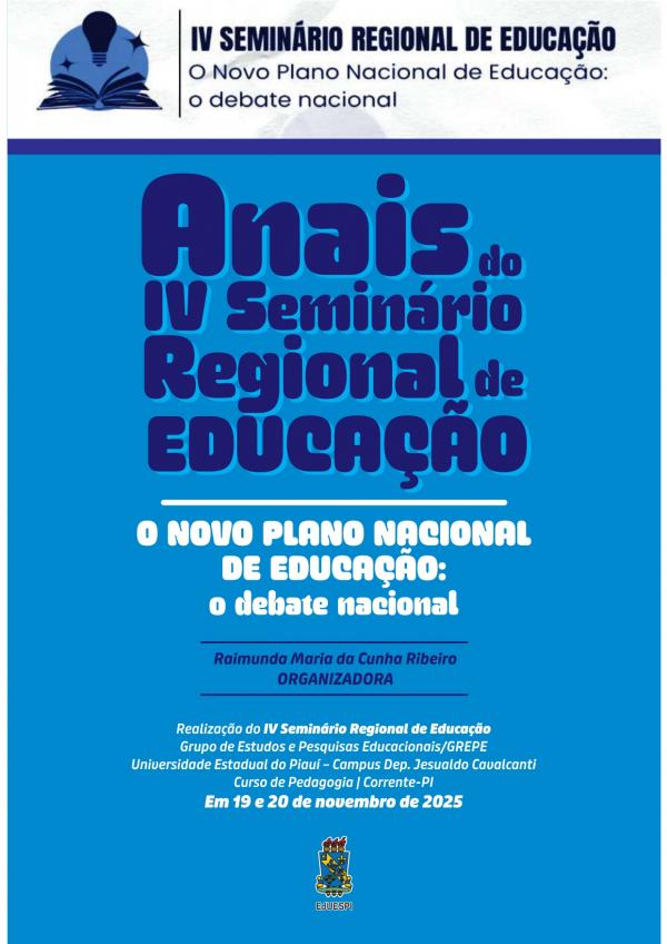Capa para Anais: IV Seminário Regional de Educação