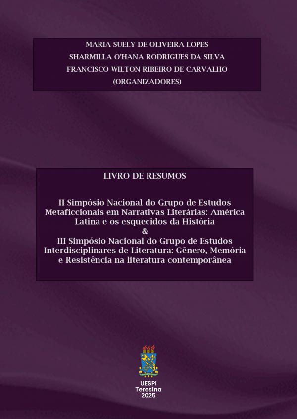 Capa para Livro de Resumos: II Simpósio Nacional do Grupo de Estudos Metaficcionais em Narrativas Literárias & III Simpósio Nacional do Grupo de Estudos Interdisciplinares de Literatura