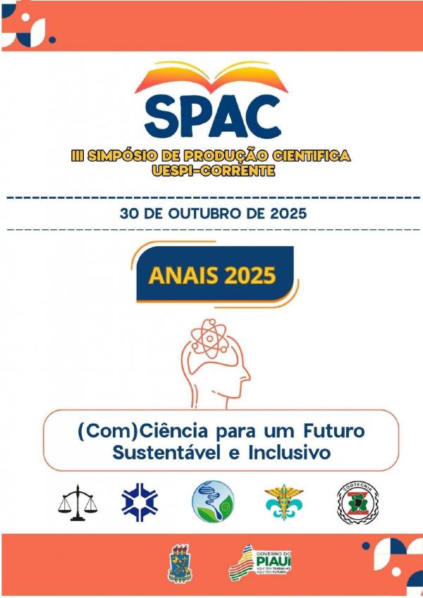 Capa para Anais do III Simpósio de Produção Acadêmica-Científica da UESPI-Corrente: “(Com) Ciência para um futuro sustentável e inclusivo”