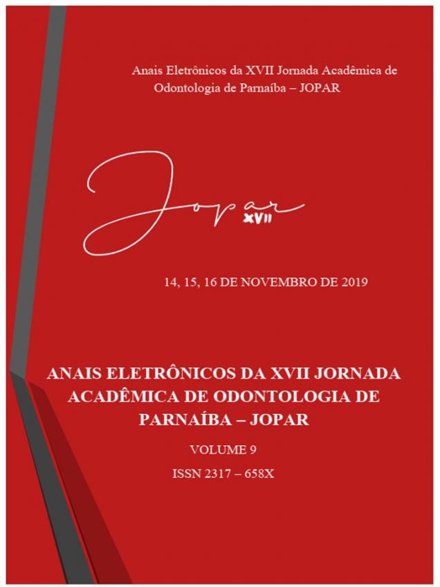 Capa para Anais Eletrônicos da XVII Jornada Acadêmica de Odontologia de Parnaíba - JOPAR 2019