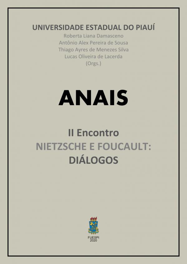 Capa para Anais do II Encontro Nietzsche e Foucault: diálogos