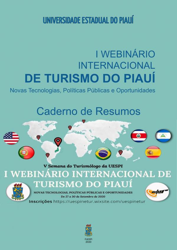 Capa para Caderno de Resumos da V Semana do Turismólogo da UESPI e I Webinário Internacional de Turismo do Piauí: novas tecnologias, políticas públicas e oportunidades