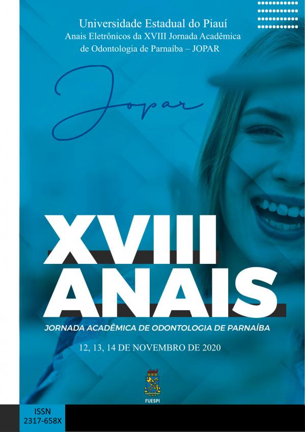 Capa para Anais Eletrônicos da XVIII Jornada Acadêmica de Odontologia de Parnaíba – JOPAR 2020