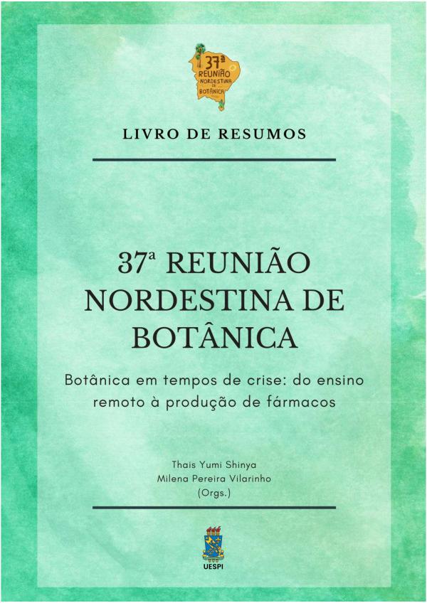 Capa para Livro de Resumos da 37ª Reunião Nordestina de Botânica: botânica em tempos de crise: do ensino remoto à produção de fármacos